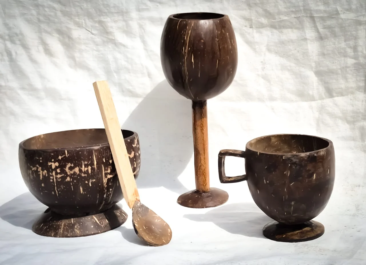 Coconut Shell Crockery Set