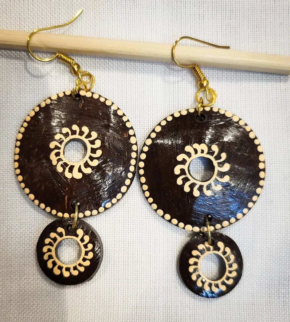 Carved Sun Mandala Earrings