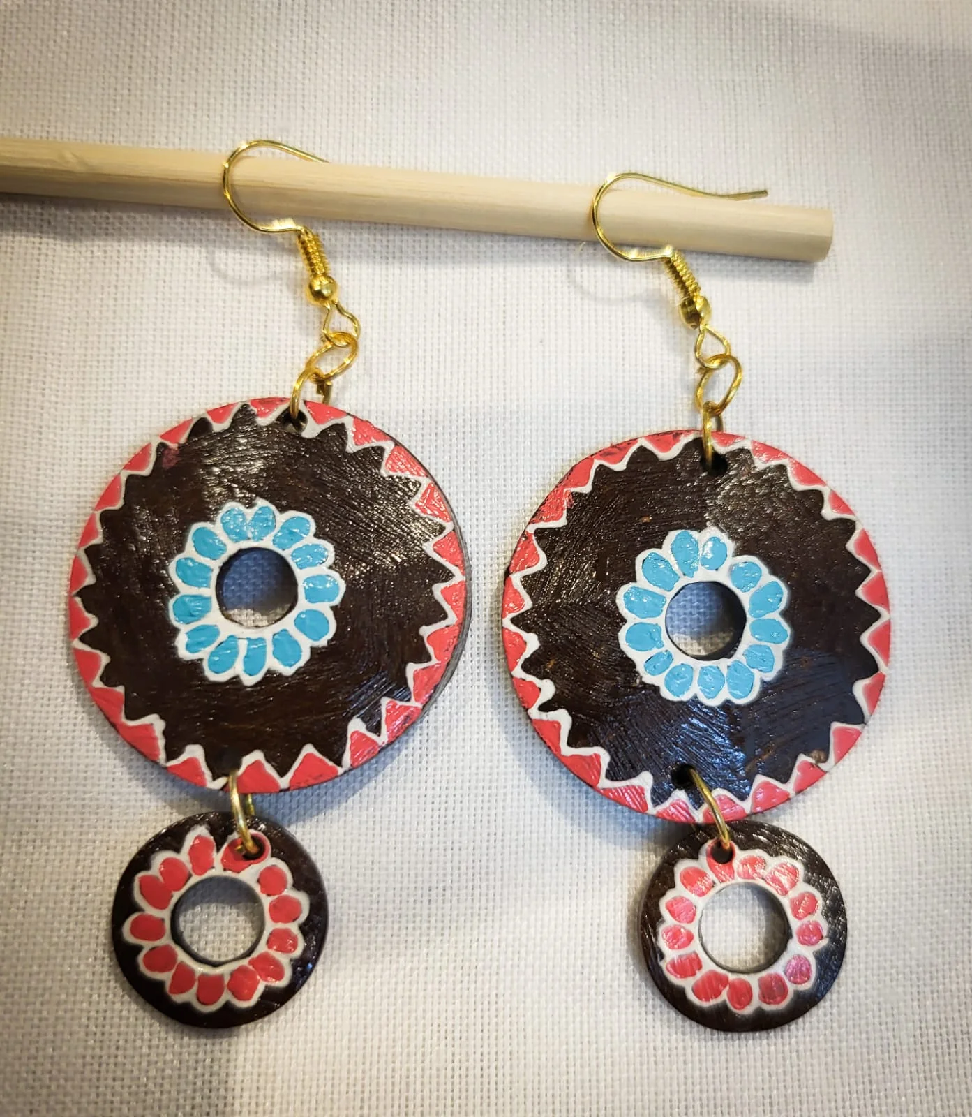 Blue Bloom Disk Earrings