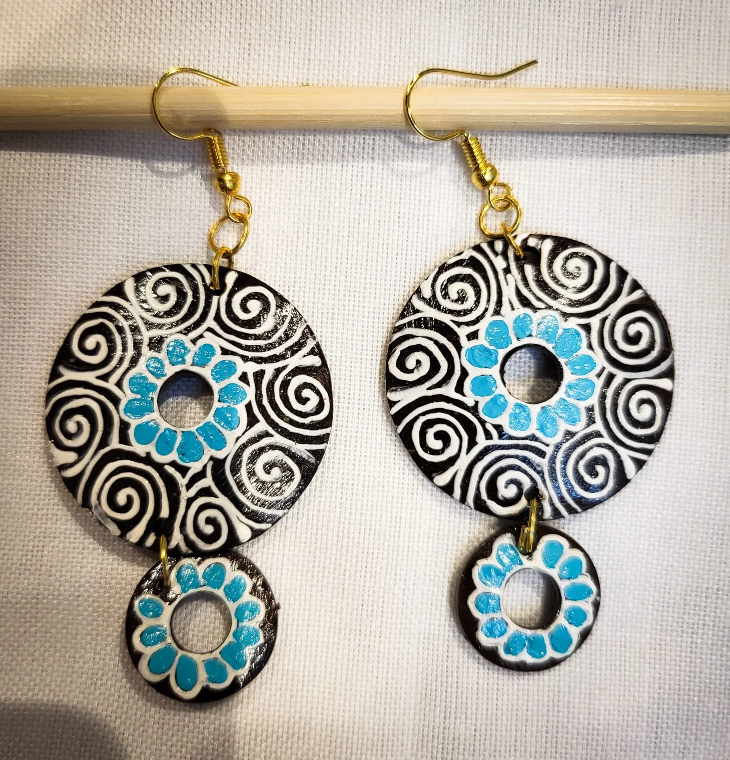 Ocean Spiral Disk Earrings