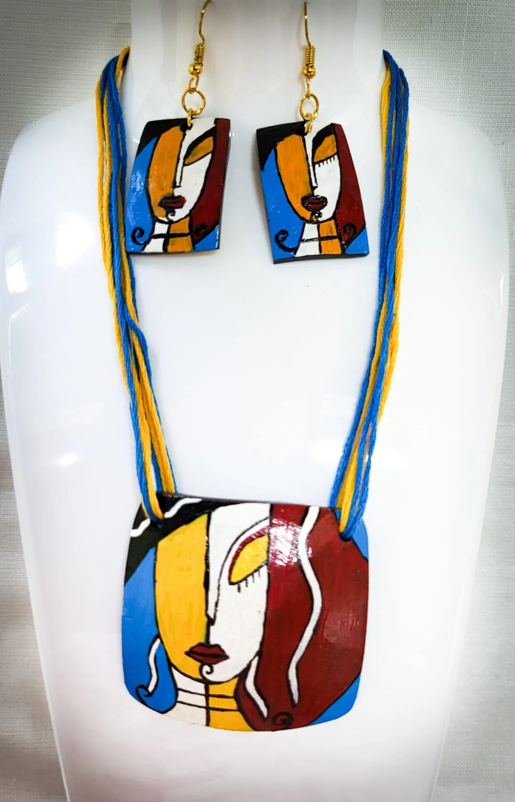 Picasso Abstract Face Necklace Set